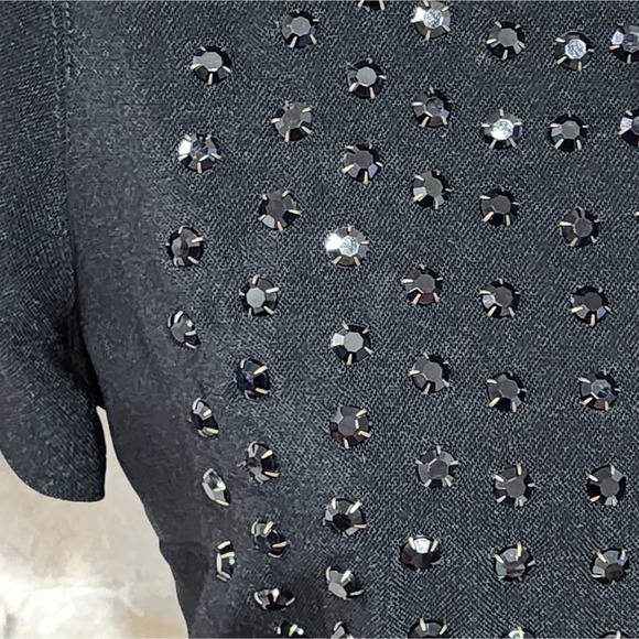 KARTA LBD black beaded vintage mini shirt‎ dress size large - Picture 4 of 9